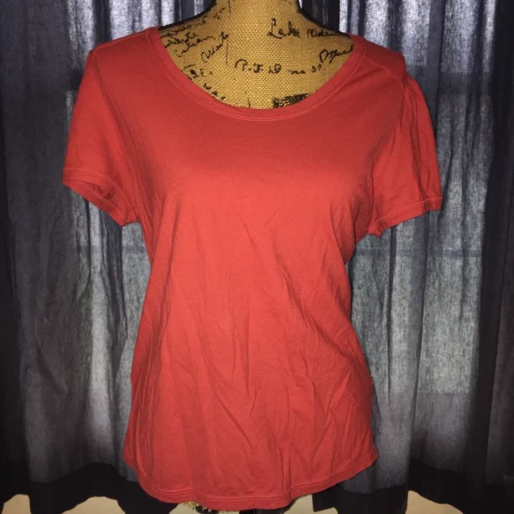 J. Jill XL Orange Rust Cap Sleeve T Shirt X-Large